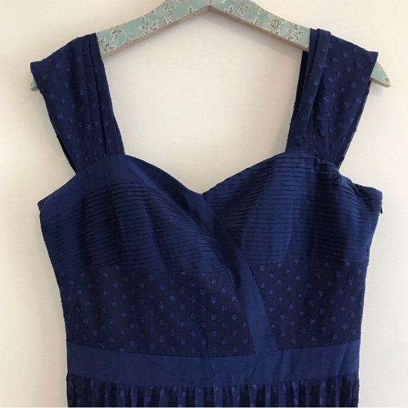 Reiss Melia Fit and Flare Navy Dot Dress - Picture 5 of 6